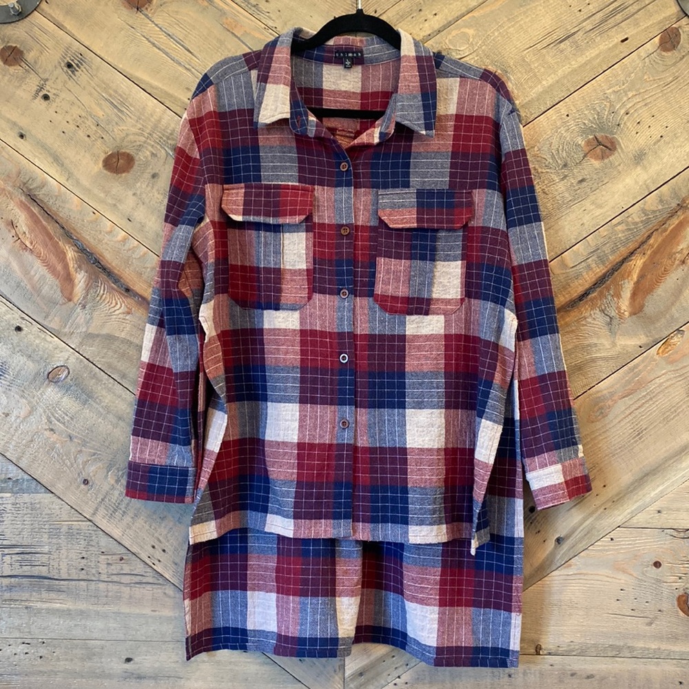 Chloah High Low Flannel L
